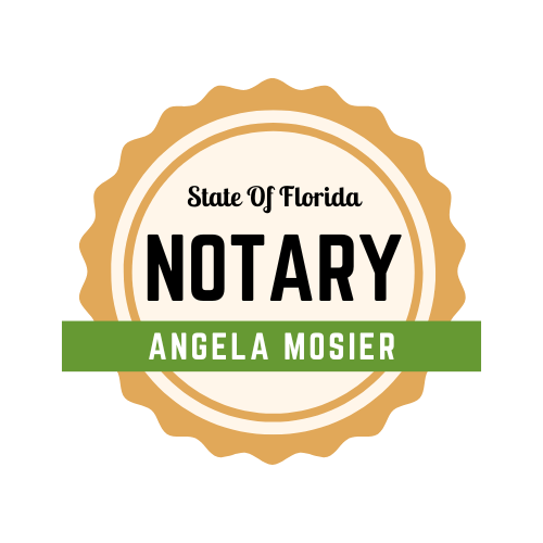 Angela Mosier Is A State Of Florida Notary